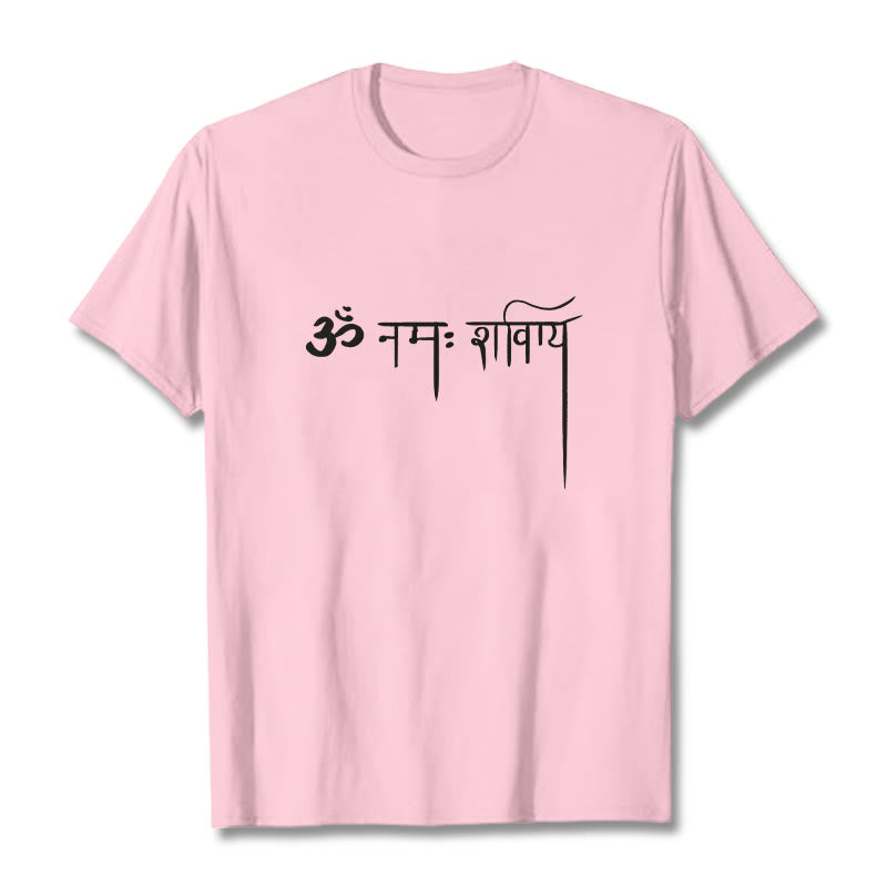 T-shirt sanscrit Namah Shivaya Buddha Stones - Rose clair - 2XL - image 12