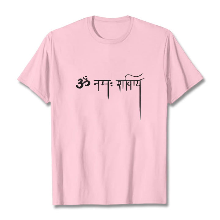 T-shirt sanscrit Namah Shivaya Buddha Stones - Rose clair - 2XL - image 13