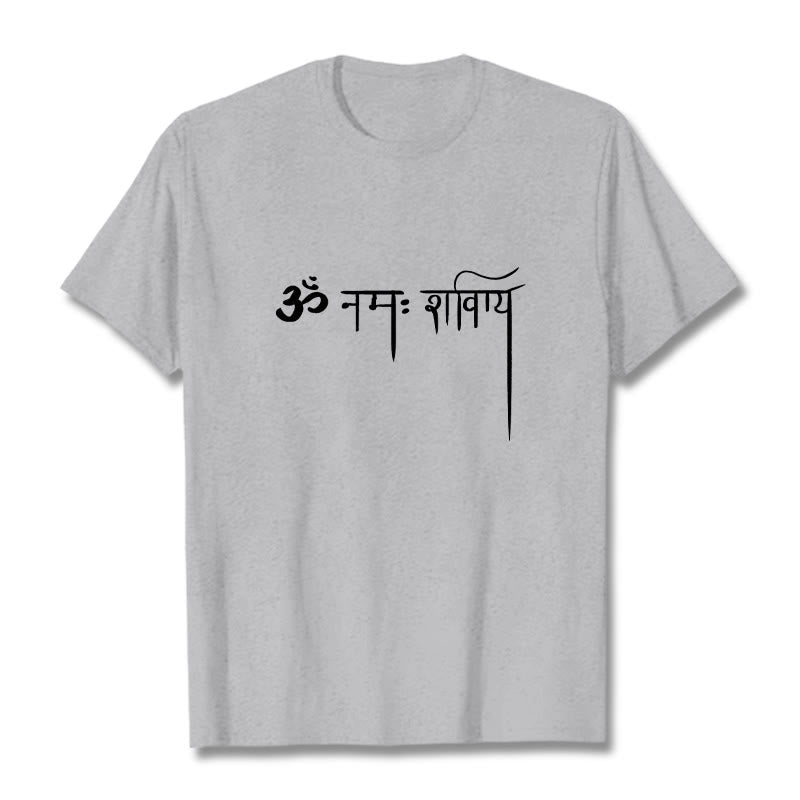 T-shirt sanscrit Namah Shivaya Buddha Stones - Gris clair - 2XL - image 20