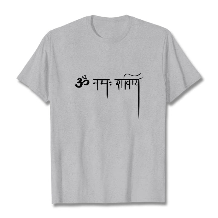 T-shirt sanscrit Namah Shivaya Buddha Stones - Gris clair - 2XL - image 20