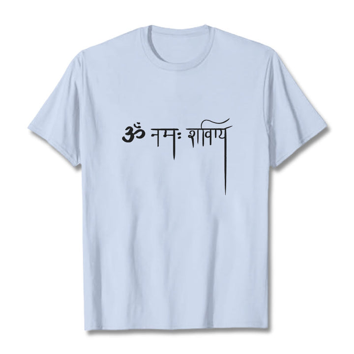 T-shirt sanscrit Namah Shivaya Buddha Stones - Cyan clair - 2XL - image 19