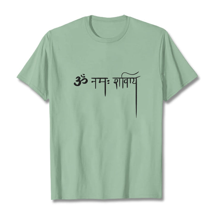 T-shirt sanscrit Namah Shivaya Buddha Stones - Vert pâle - 2XL - image 15