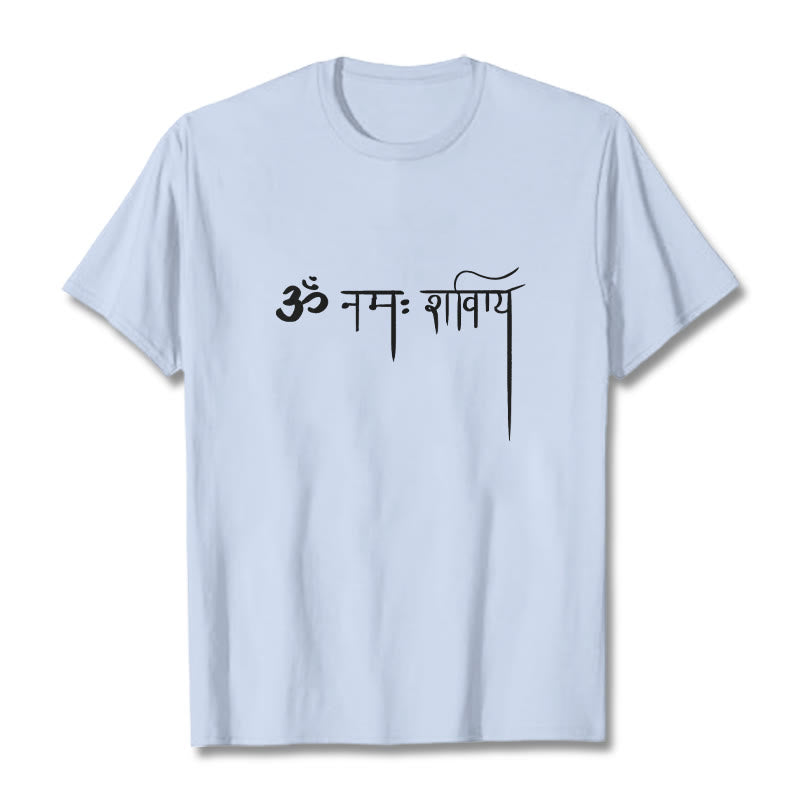 T-shirt sanscrit Namah Shivaya Buddha Stones - Cyan clair - 2XL - image 18
