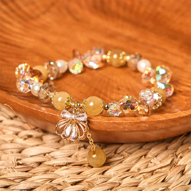 Bracelet de paix en Buddha Stones , améthyste, citrine, perle et coquillage