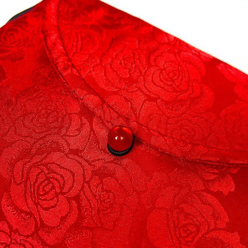 Sac bandoulière en polyester et coton brodé avec motifs de fleurs rétro et Buddha Stones