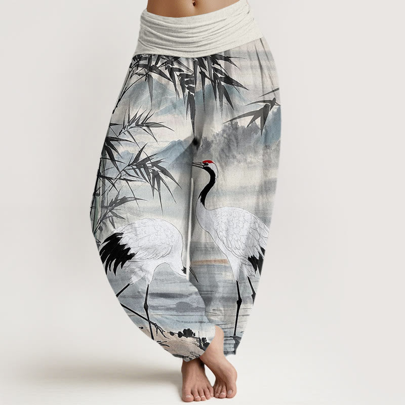 Pantalon Buddha Stones de bambou et montagne - Fumée blanche - US22，UK/AU26，EU54 (6XL) - image 1