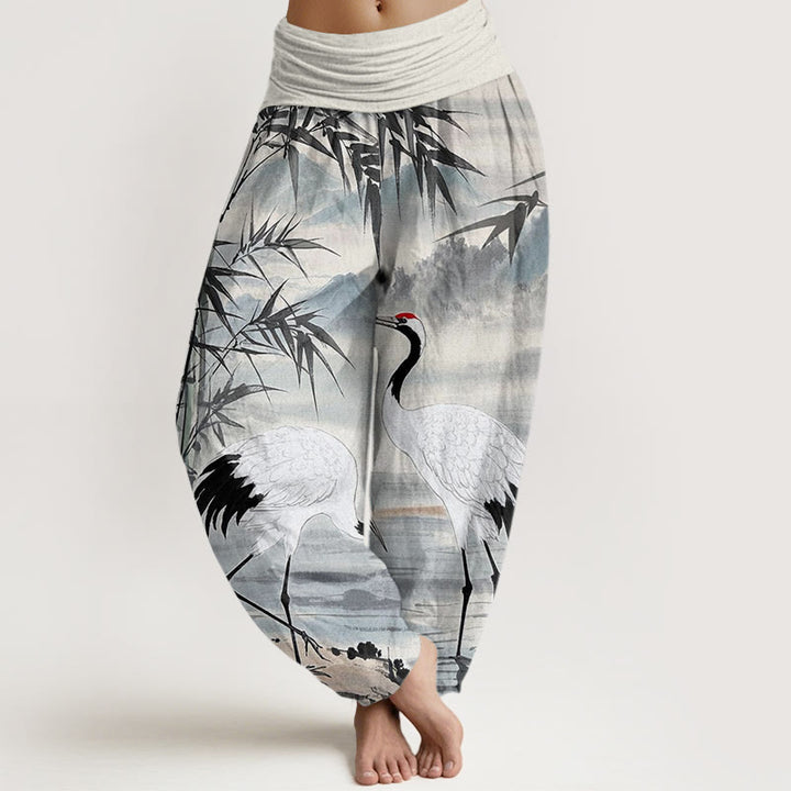 Pantalon Buddha Stones de bambou et montagne - Fumée blanche - US22，UK/AU26，EU54 (6XL) - image 1