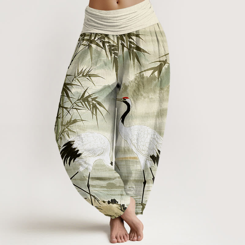 Pantalon Buddha Stones de bambou et montagne - Vert pâle - US22，UK/AU26，EU54 (6XL) - image 8
