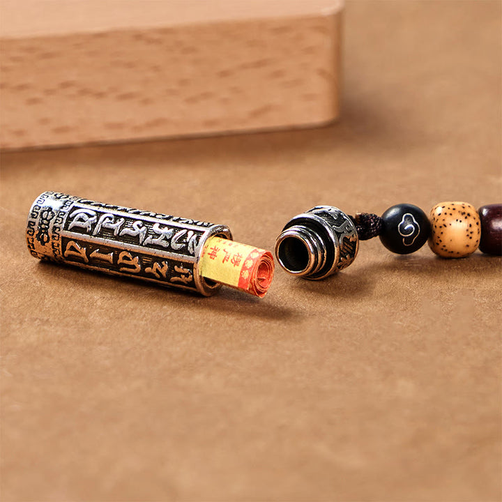 Buddha Stones Porte-clés tibétain Om Mani Padme Hum Shurangama Mantra Vajra, en cuivre, pureté - image 3