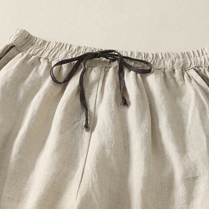 Pantalon harem d'été décontracté pour femme, couleur unie, à cordon de serrage et poches, motif Buddha Stones - image 2