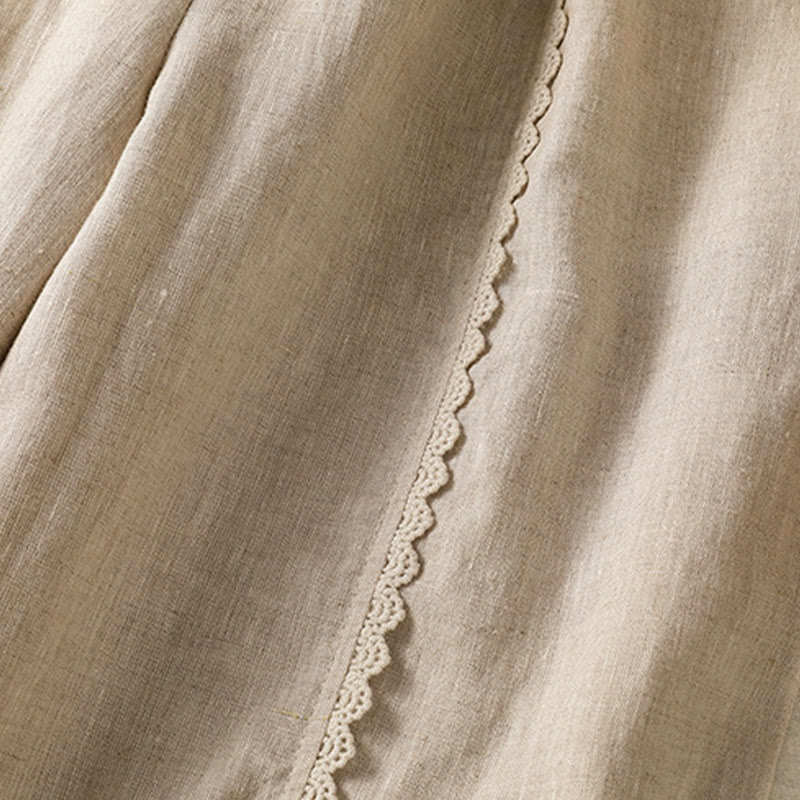 Pantalon sarouel décontracté en coton et lin avec poches pour femme, longueur 7-8, motif Buddha Stones, uni, en dentelle sur les côtés - image 5