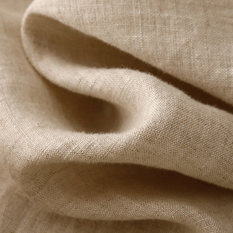 Pantalon Buddha Stones décontracté en coton et lin avec poches pour femme, style décontracté, uni, avec boutons grenouille, longueur 7-8 - image 13