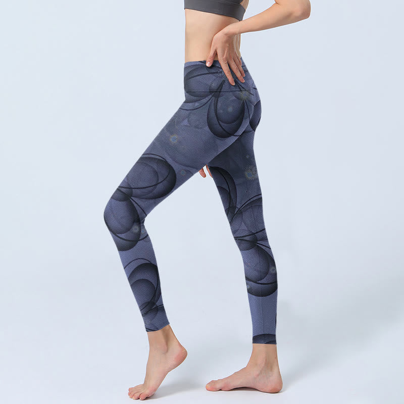 Leggings de sport imprimés de pétales abstraits de Buddha Stones , pantalons de yoga pour femmes - image 3