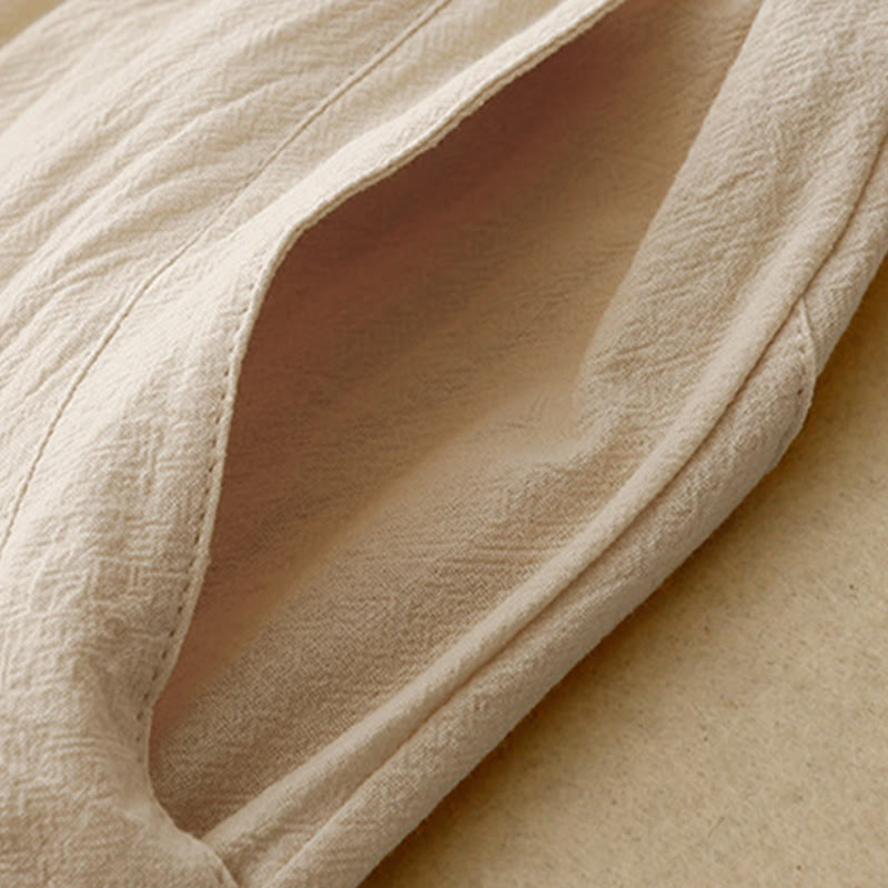 Pantalon femme en coton et lin avec poches et ceinture élastique Buddha Stones Daily - image 14