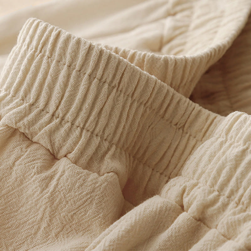 Pantalon femme en coton et lin avec poches et ceinture élastique Buddha Stones Daily - image 11