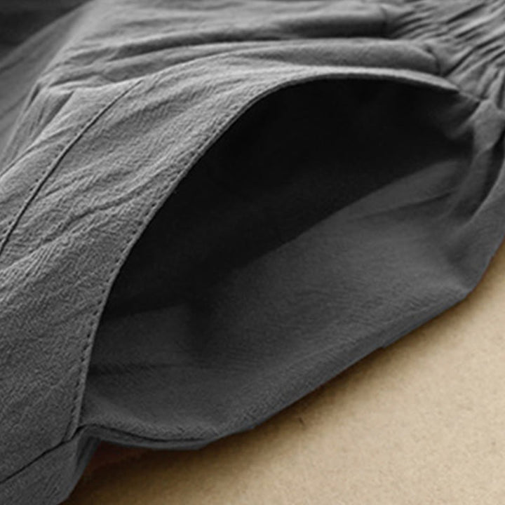 Pantalon femme en coton et lin avec poches et ceinture élastique Buddha Stones Daily - image 6