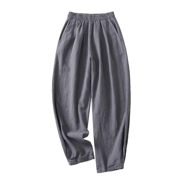 Pantalon femme en coton et lin avec poches et taille élastique, couleur unie, motif Buddha Stones Commute - image 10