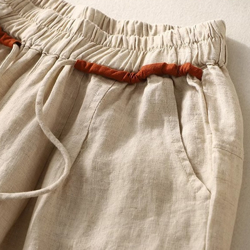 Pantalon sarouel polyvalent à cordon de serrage et poches pour femme, motif Buddha Stones , couleurs contrastées, longueur 7-8 - image 10