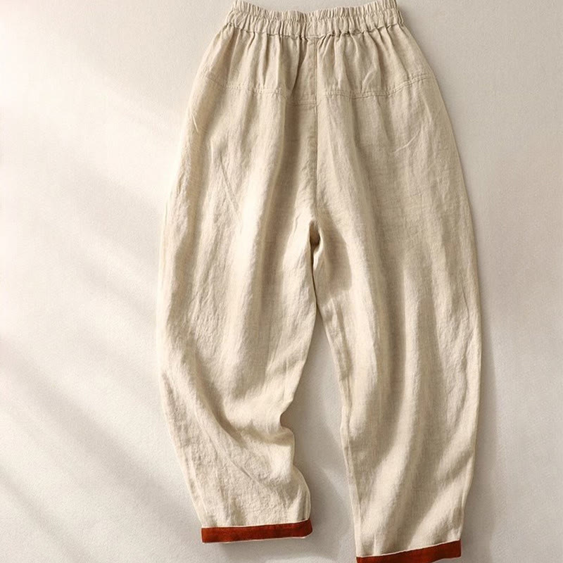 Pantalon sarouel polyvalent à cordon de serrage et poches pour femme, motif Buddha Stones , couleurs contrastées, longueur 7-8 - image 9