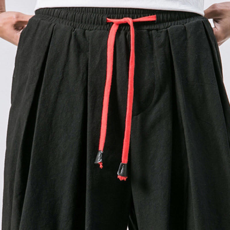 Pantalon décontracté en coton uni avec cordon de serrage et poches pour homme Buddha Stones - image 12