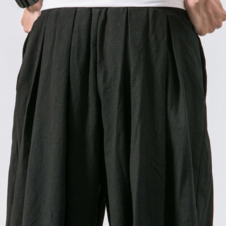 Pantalon décontracté en coton uni avec cordon de serrage et poches pour homme Buddha Stones - image 14