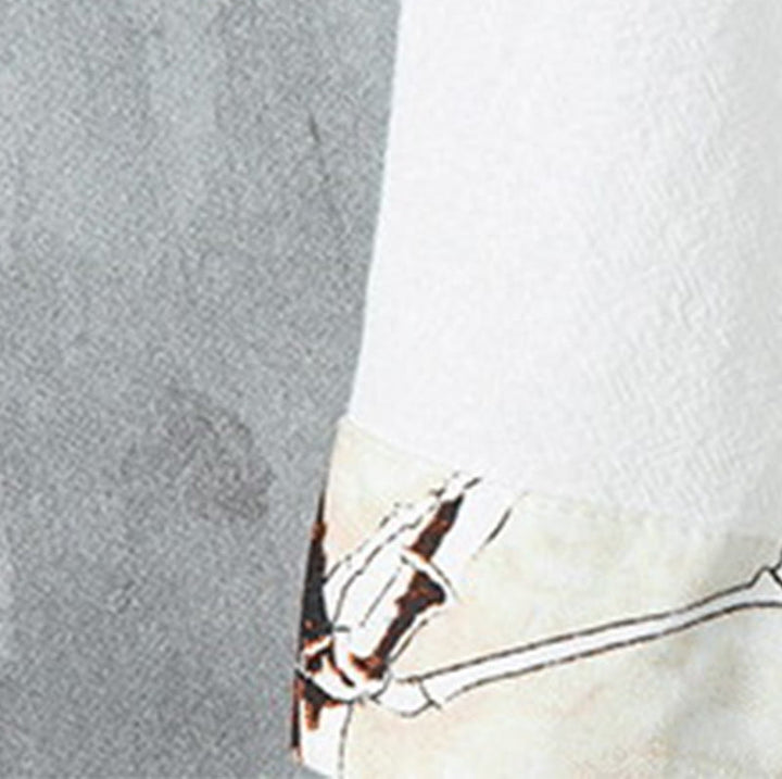 Veste chemise homme en coton et lin à motif patchwork de boutons de grenouille chinois et de Buddha Stones