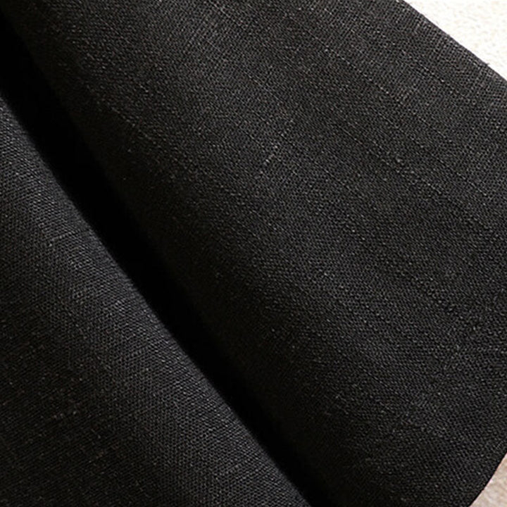 Chemise d'été en coton et lin à manches courtes pour homme, Buddha Stones chinoise, couleur unie, avec boutons - image 6