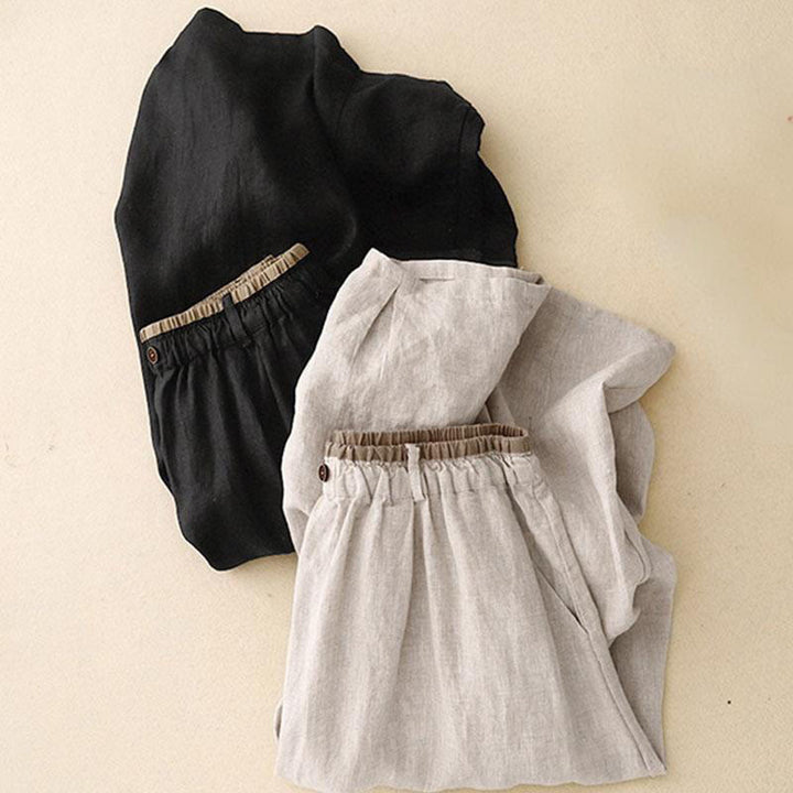 Jupe vintage décontractée en coton et lin avec poches pour femme, style Buddha Stones, avec fente latérale et taille élastique - image 16
