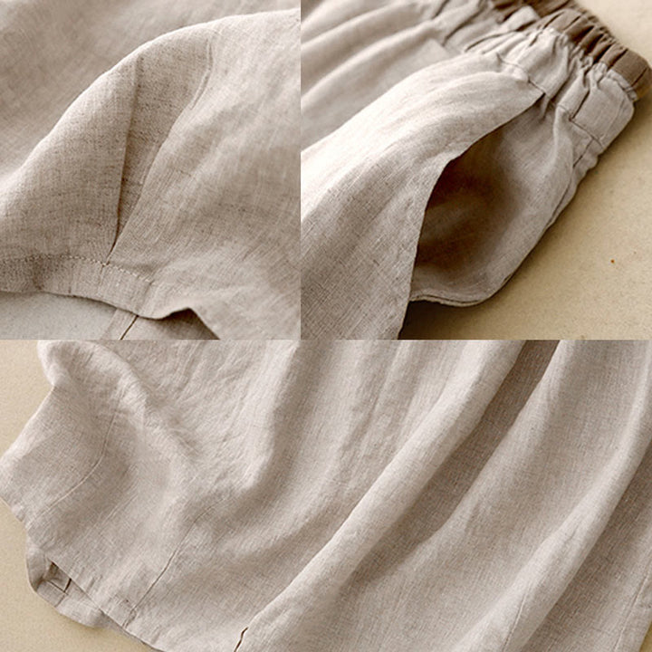 Jupe vintage décontractée en coton et lin avec poches pour femme, style Buddha Stones, avec fente latérale et taille élastique - image 7