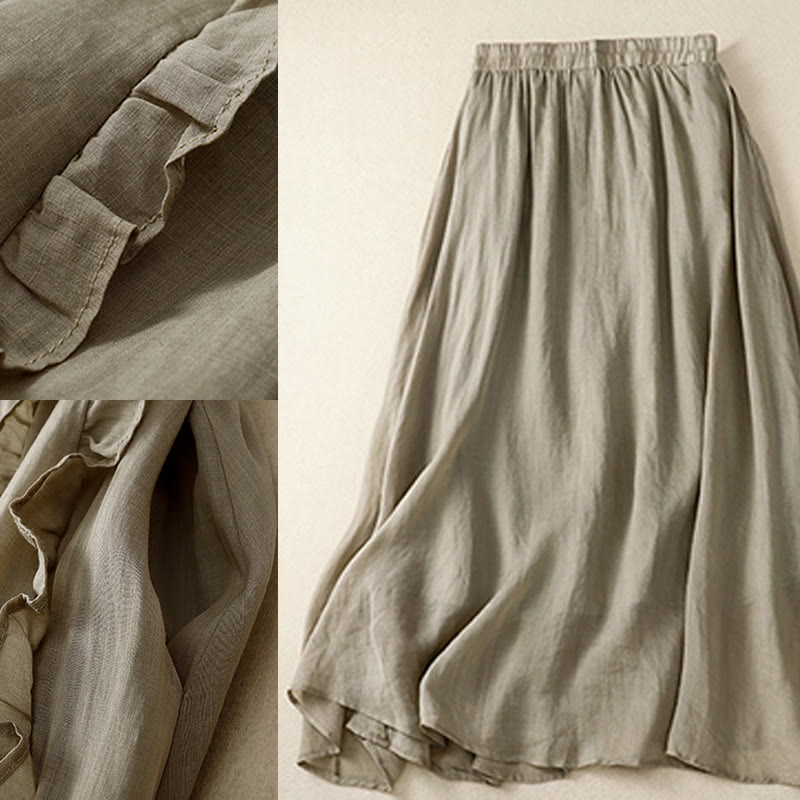 Jupe d'été en coton à volants pour femme avec motif Buddha Stones - image 9