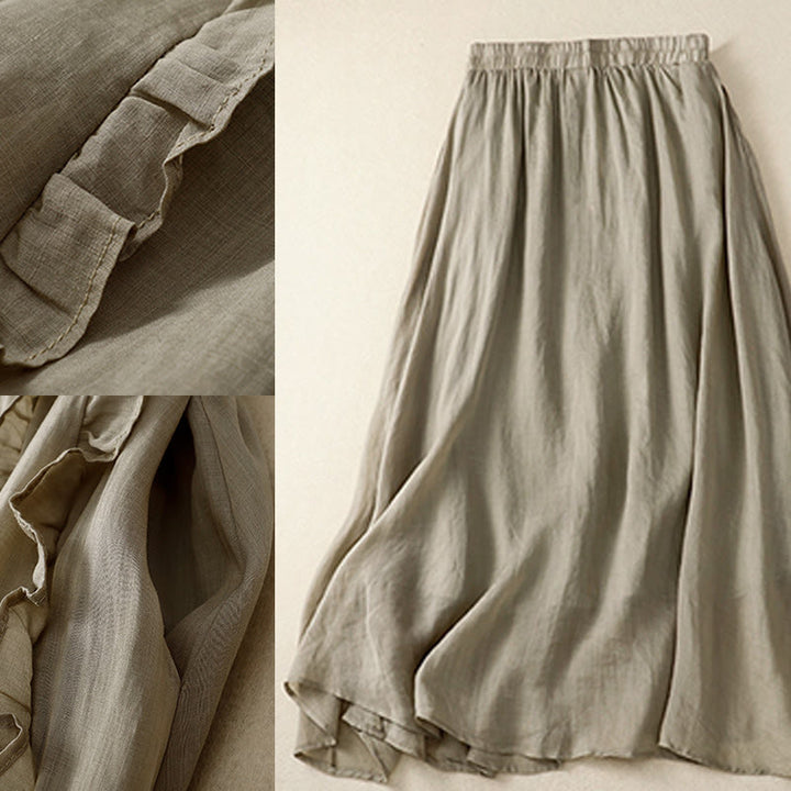 Jupe d'été en coton à volants pour femme avec motif Buddha Stones - image 9