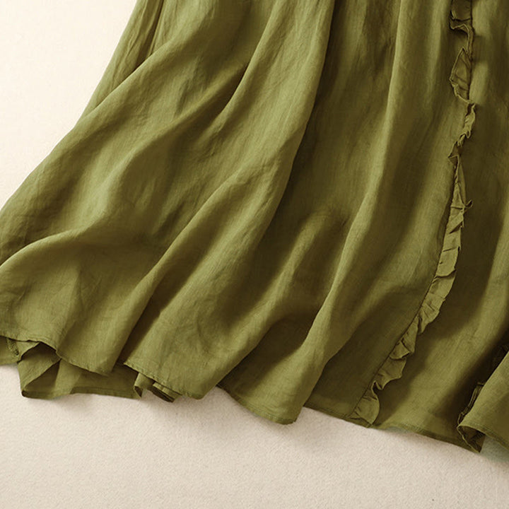 Jupe d'été en coton à volants pour femme avec motif Buddha Stones - image 2