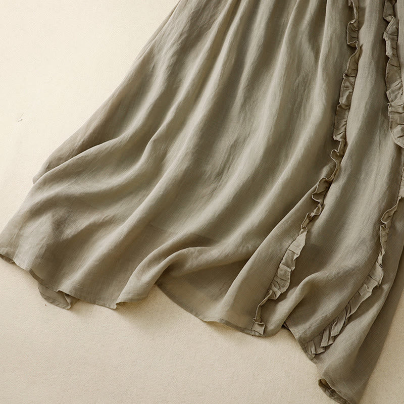 Jupe d'été en coton à volants pour femme avec motif Buddha Stones - image 7