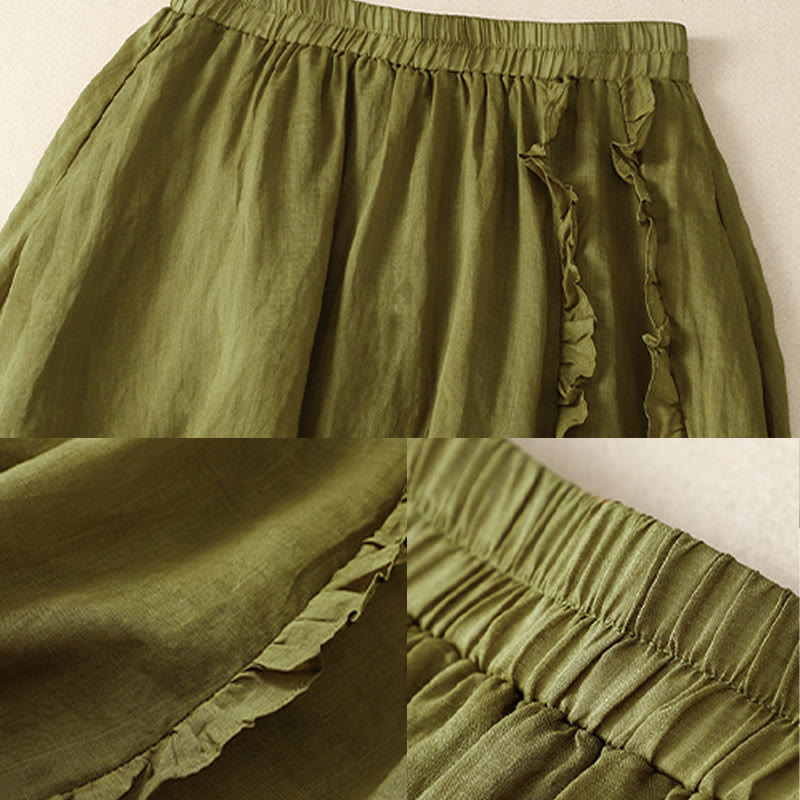 Jupe d'été en coton à volants pour femme avec motif Buddha Stones - image 3