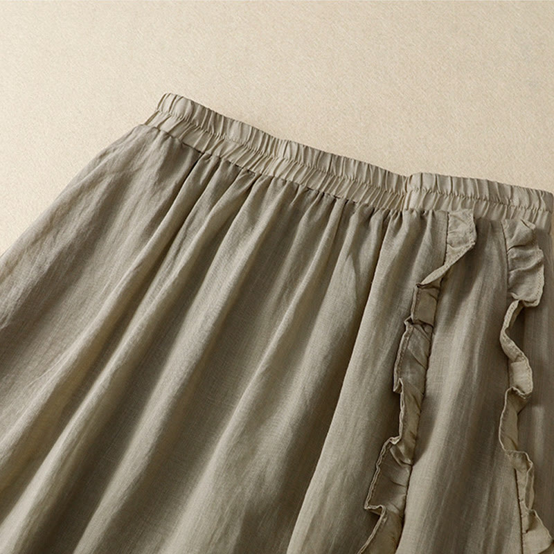 Jupe d'été en coton à volants pour femme avec motif Buddha Stones - image 5