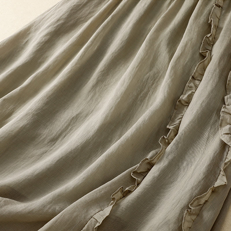 Jupe d'été en coton à volants pour femme avec motif Buddha Stones - image 6