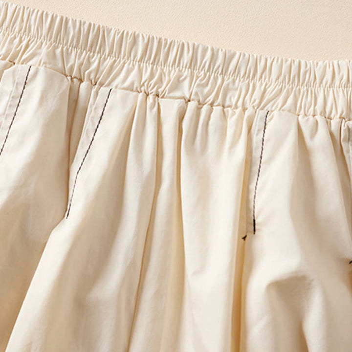 Jupe d'été décontractée en coton avec poches pour femme, motif irrégulier, motif Buddha Stones - image 2