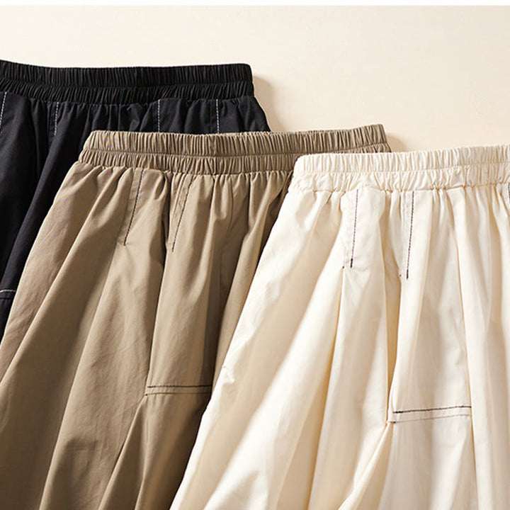 Jupe d'été décontractée en coton avec poches pour femme, motif irrégulier, motif Buddha Stones - image 11