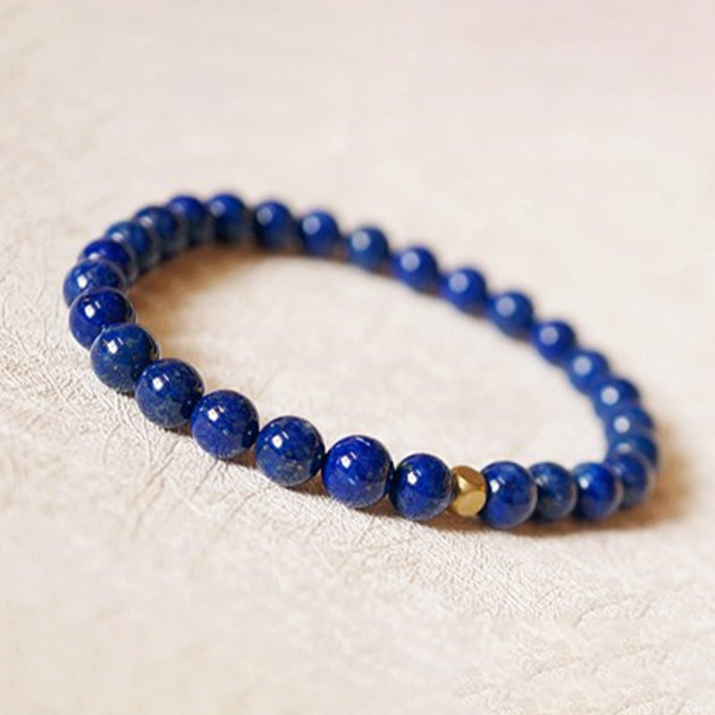 Bracelet de soins personnels ultra-fin en perles de lazurite de 4 mm de Buddha Stones