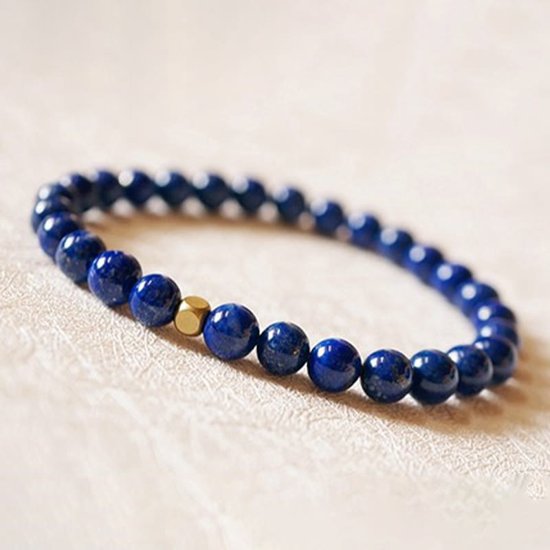 Bracelet de soins personnels ultra-fin en perles de lazurite de 4 mm de Buddha Stones