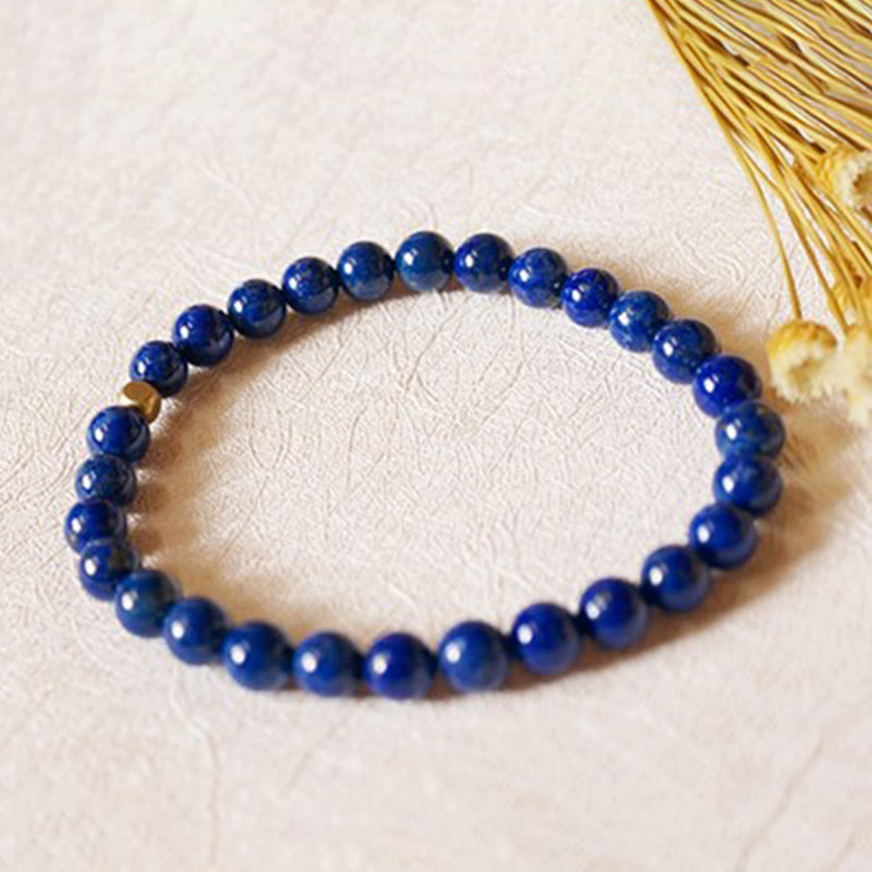 Bracelet de soins personnels ultra-fin en perles de lazurite de 4 mm de Buddha Stones