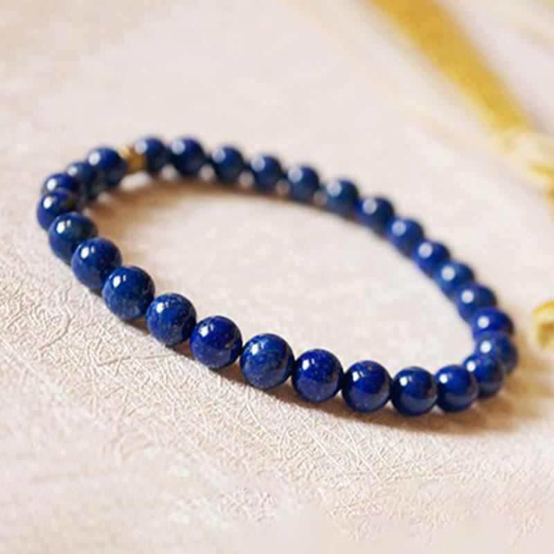 Bracelet de soins personnels ultra-fin en perles de lazurite de 4 mm de Buddha Stones