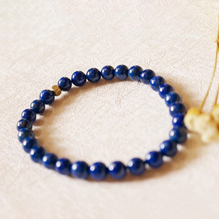 Bracelet de soins personnels ultra-fin en perles de lazurite de 4 mm de Buddha Stones