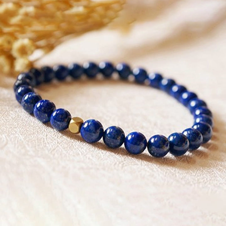 Bracelet de soins personnels ultra-fin en perles de lazurite de 4 mm de Buddha Stones