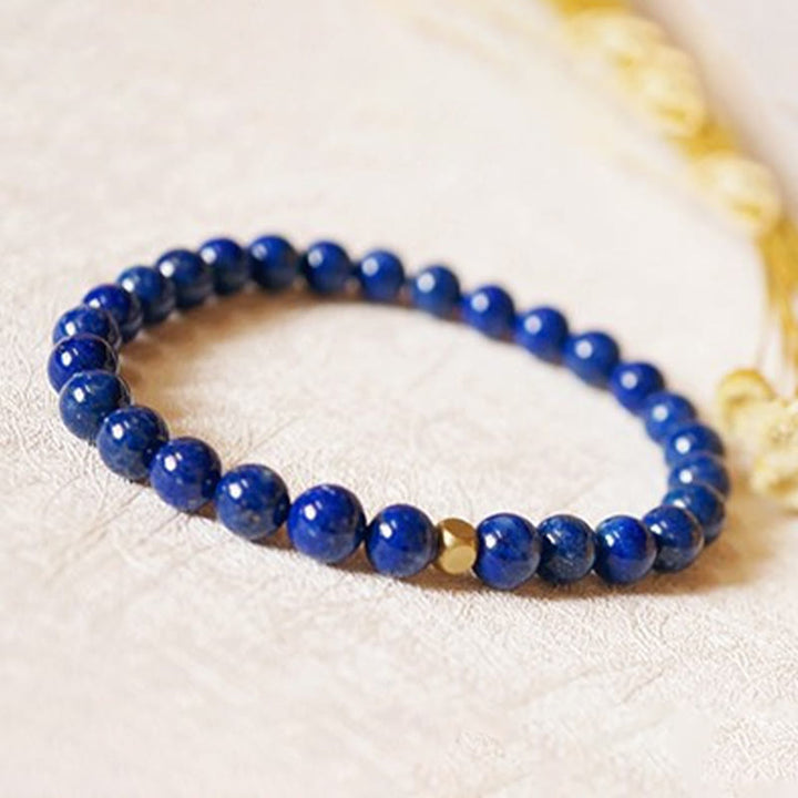 Bracelet de soins personnels ultra-fin en perles de lazurite de 4 mm de Buddha Stones