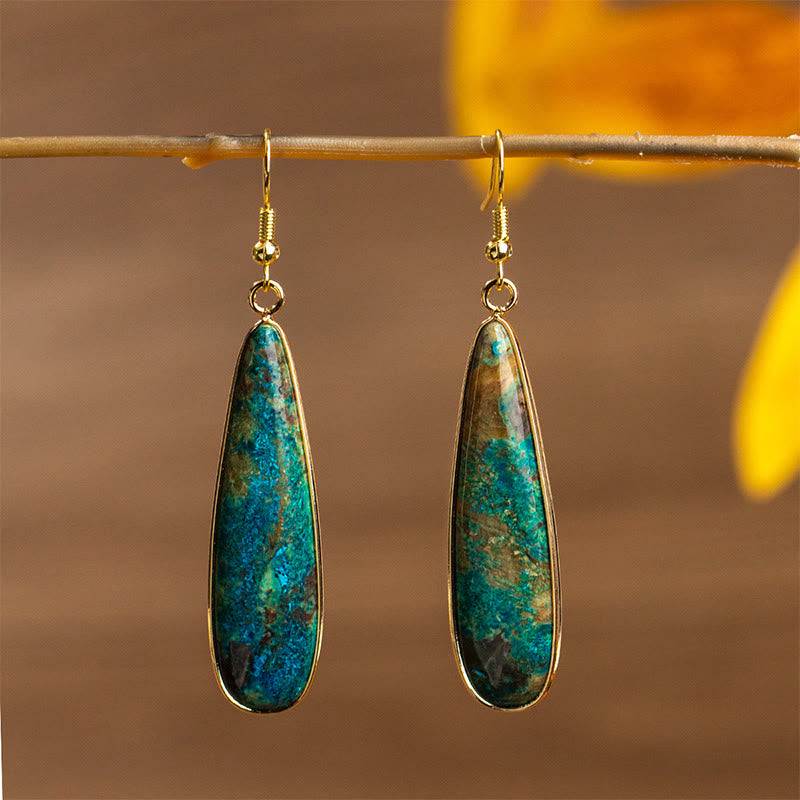 Boucles d'oreilles Buddha Stones Emperor Stone Water Drop Happiness - Pierre de l'Empereur (Poteaux en acier inoxydable) - image 0