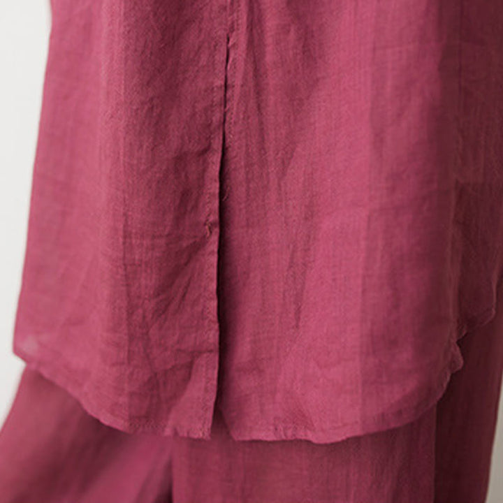 Ensemble 2 Buddha Stones pour femme, chemise à manches trois-quarts, pantalon, méditation, zen, tai-chi, coton et lin - image 13