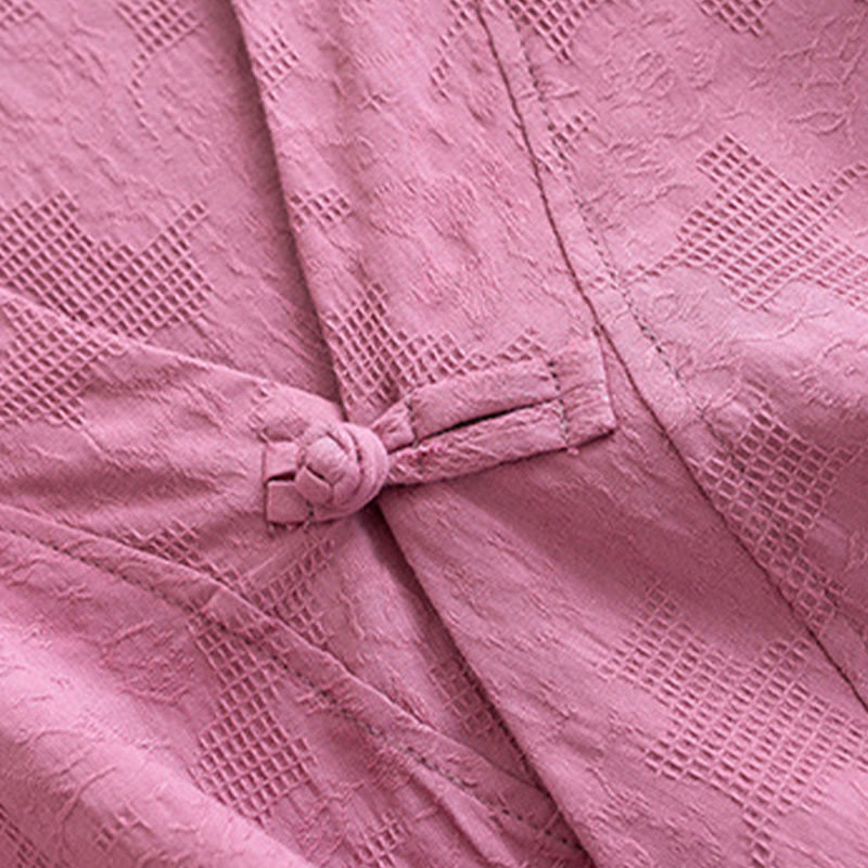 Chemise décontractée à manches longues en coton et lin pour femme, motif Buddha Stones, couleur unie, bouton grenouille, style zen - image 16