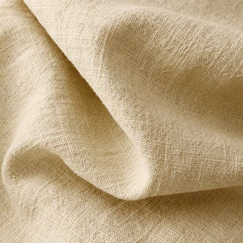 T-shirt décontracté uni à col ras du cou et manches mi-longues en coton et lin pour femme avec Buddha Stones - image 8