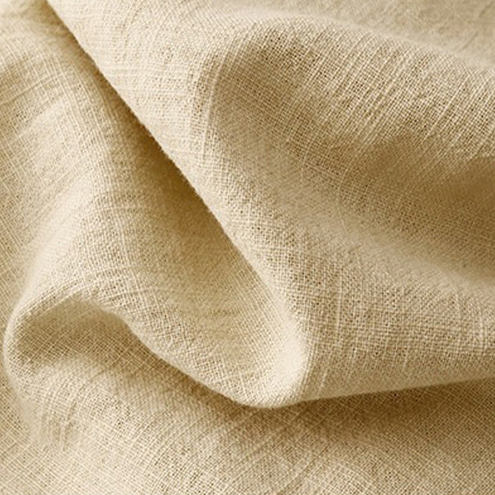 T-shirt décontracté uni à col ras du cou et manches mi-longues en coton et lin pour femme avec Buddha Stones - image 8